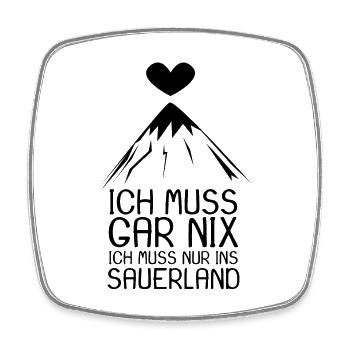 Sauerland Nordrhein-Westfalen - Viereckiger Kühlschrankmagnet - Weiß - Vorne