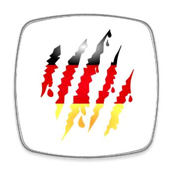 Claw scratches with Germany flag - Square fridge magnet - white - Front