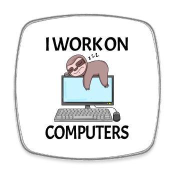 Computer Nerd Programmierer Herren Geschenk - Viereckiger Kühlschrankmagnet - Weiß - Vorne
