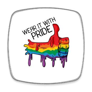 Gay Pride Geschenk - Viereckiger Kühlschrankmagnet - Weiß - Vorne
