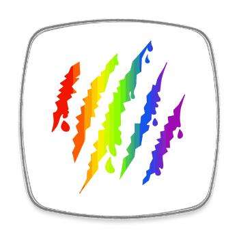 Pride LGBTQ Rainbow Scratch Mark - Magnet carré - blanc - Devant