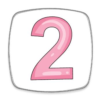 2 rosa - Viereckiger Kühlschrankmagnet - Weiß - Vorne