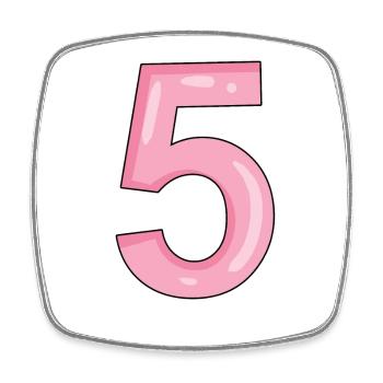 5 Rosa - Magnet carré - blanc - Devant