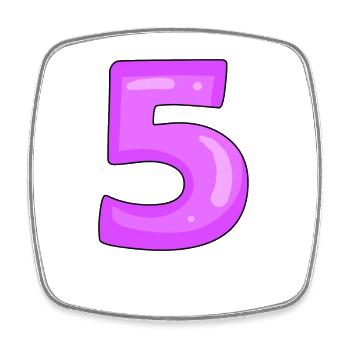 5 violet - Magnet carré - blanc - Devant
