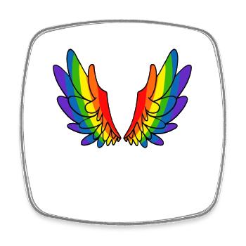 Rainbow Angel Wings - Angel Wings - Square fridge magnet - white - Front