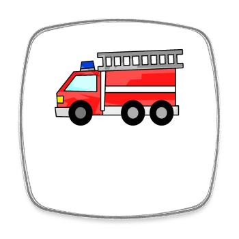 Pompiers - Magnet carré - blanc - Devant