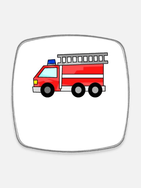 Feuerwehr - Viereckiger Kühlschrankmagnet - Weiß