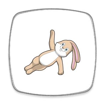 Rabbit Yoga Fitness Gymnastics - Square fridge magnet - white - Front