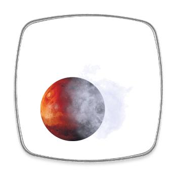 Red moon in fog dust - Square fridge magnet - white - Front
