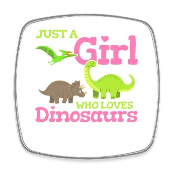 Dinosaurier Dinosaurier-Liebhaber - Viereckiger Kühlschrankmagnet - Weiß - Vorne