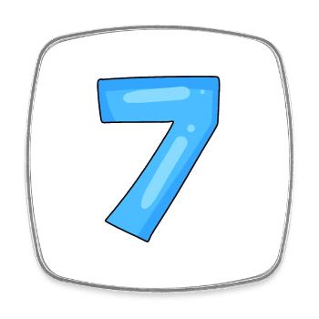 Numéro 7 - Magnet carré - blanc - Devant