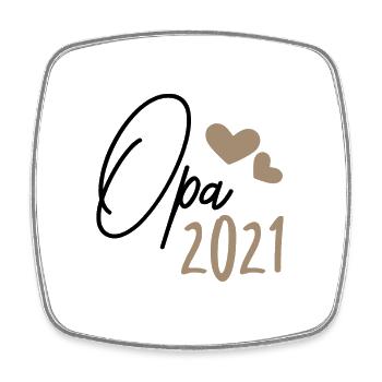 Opa 2021 - Viereckiger Kühlschrankmagnet - Weiß - Vorne