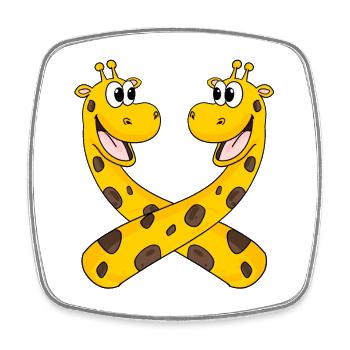 Girafe Girafe - Magnet carré - blanc - Devant