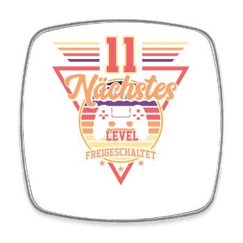 11. Geburtstag Level Freigeschaltet - Viereckiger Kühlschrankmagnet - Weiß - Vorne