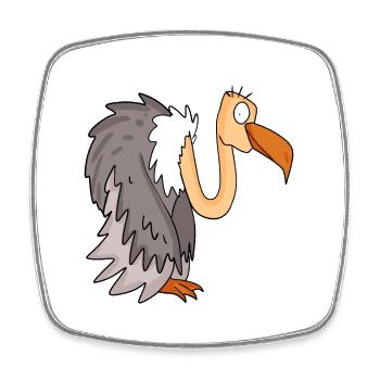 Vulture - Square fridge magnet - white - Front