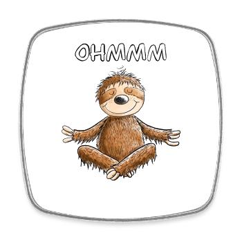 Chilling Yoga Sloth I Meditation I Fun - Square fridge magnet - white - Front
