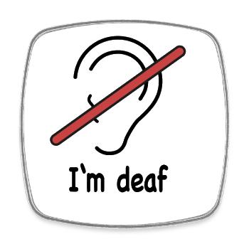 I'm deaf - Square fridge magnet - white - Front