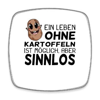 Kartoffel - Viereckiger Kühlschrankmagnet - Weiß - Vorne
