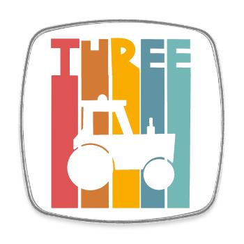 Traktor 3. Geburtstag Kinder - Viereckiger Kühlschrankmagnet - Weiß - Vorne
