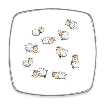 Petit troupeau de moutons I Moutons I Moutons Bande dessinée - Magnet carré - blanc - Devant