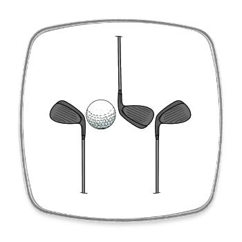 Golfschläger Golfspieler - Viereckiger Kühlschrankmagnet - Weiß - Vorne