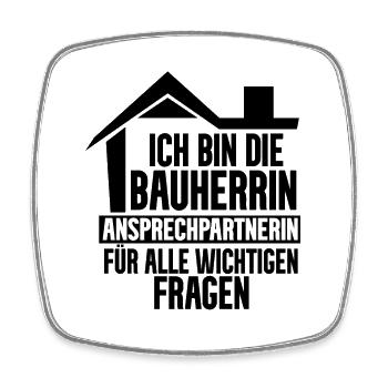 Bauherrin Hausbau - Viereckiger Kühlschrankmagnet - Weiß - Vorne