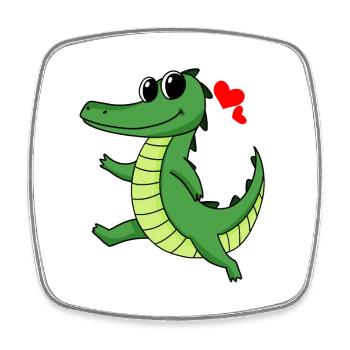 Crocodile - Magnet carré - blanc - Devant