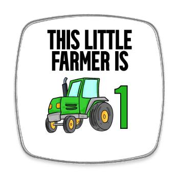 Tracteur 1 ans Garçon 1er anniversaire fils - Magnet carré - blanc - Devant