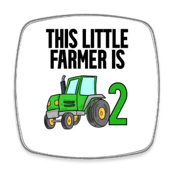 Tracteur 2 ans Garçon 2 anniversaire fils - Magnet carré - blanc - Devant