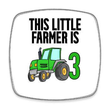 Tracteur 3 ans garçon - Magnet carré - blanc - Devant