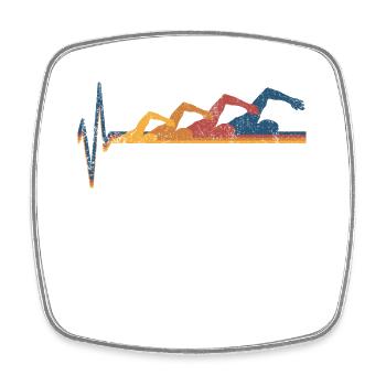 Schwimmen Schwimmer - Viereckiger Kühlschrankmagnet - Weiß - Vorne