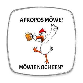 Plattdeutsch lustig - Viereckiger Kühlschrankmagnet - Weiß - Vorne