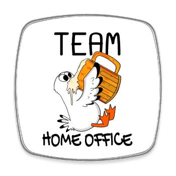 Team Home Office Möwe Entspannen Faul lustig - Viereckiger Kühlschrankmagnet - Weiß - Vorne