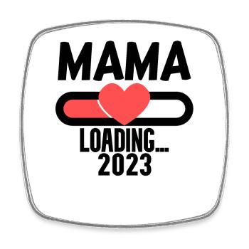 Mama 2023 - Werdende Mutter 2023 loading - Viereckiger Kühlschrankmagnet - Weiß - Vorne