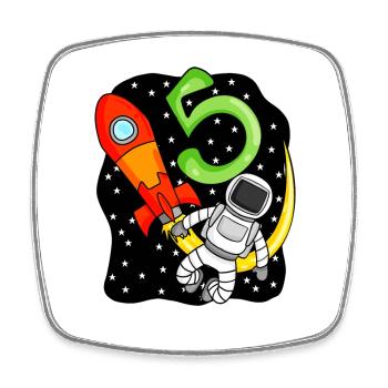 5e anniversaire astronaute garçon 5 ans cadeau - Magnet carré - blanc - Devant