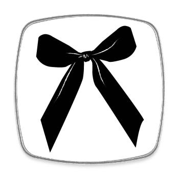 Black ribbon - Square fridge magnet - white - Front