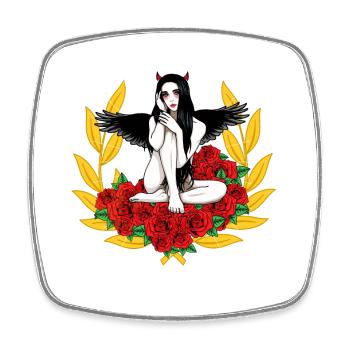 Devilish Devil Woman Satan's Roast Devil - Square fridge magnet - white - Front