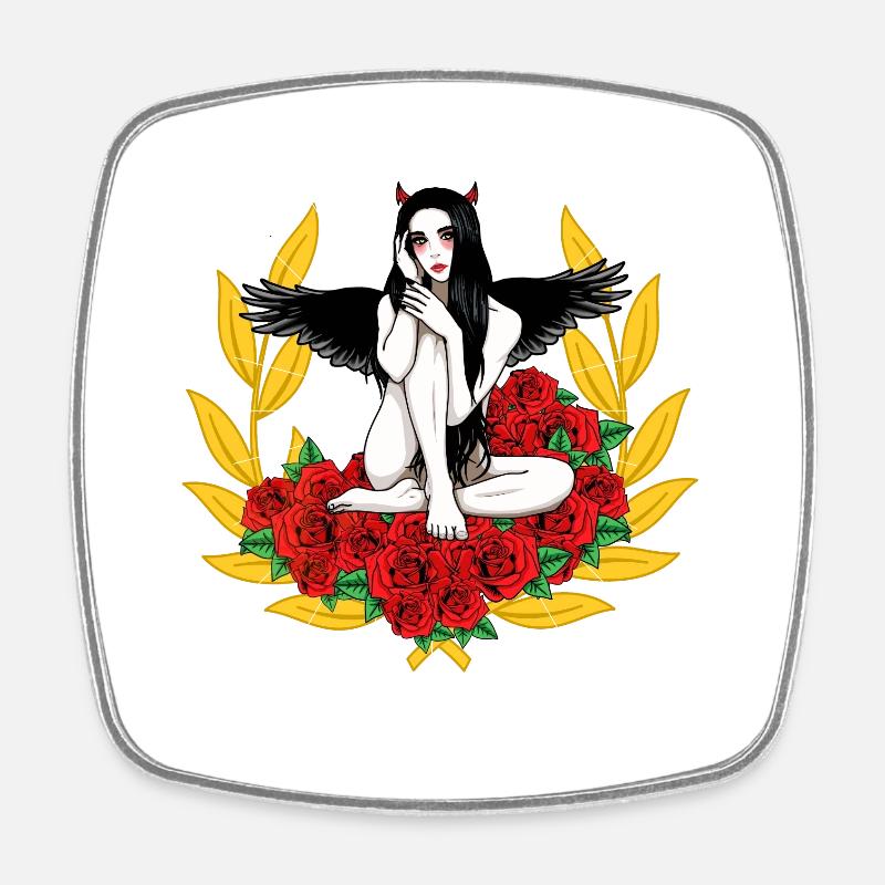 Femme du diable Diable Satan’s Roast Devil - Magnet carré - blanc