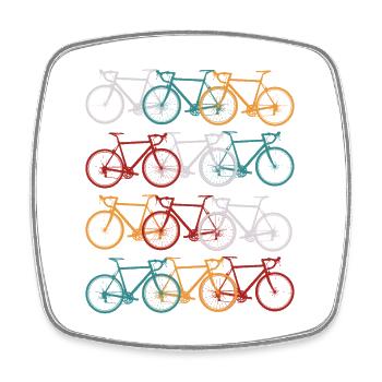 Vintage Rennrad Fahrrad Rennradfahrer Retro - Viereckiger Kühlschrankmagnet - Weiß - Vorne