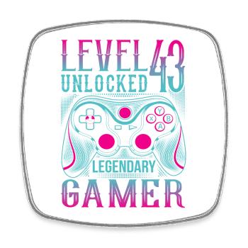 43rd Birthday Level 43 Gamer Gaming Gaming - Square fridge magnet - white - Front