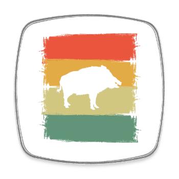 Wild boar - Square fridge magnet - white - Front