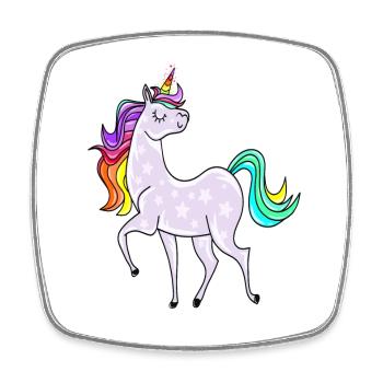 Unicorn with asterisk and rainbow colors - Square fridge magnet - white - Front