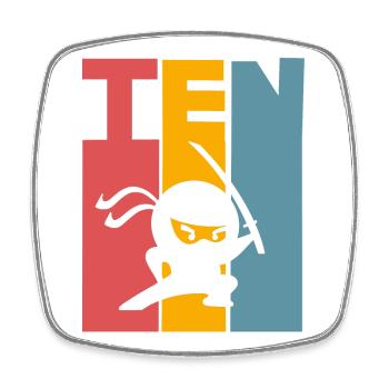 Ninja 10th Birthday Kids - Square fridge magnet - white - Front