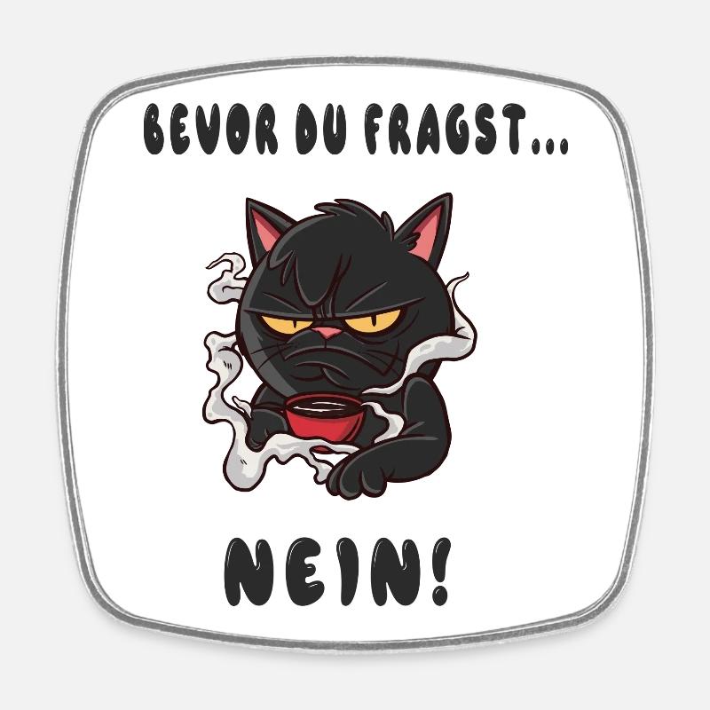 Dessin de chats drôles - Magnet carré - blanc