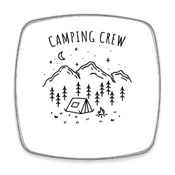 Camping Crew Zelt Abenteuer Camp Natur Camper Team - Viereckiger Kühlschrankmagnet - Weiß - Vorne