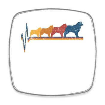 Australian Shepherd - Viereckiger Kühlschrankmagnet - Weiß - Vorne