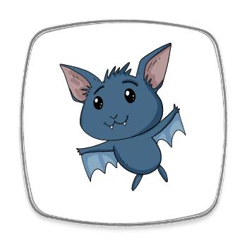 Fledermaus - Viereckiger Kühlschrankmagnet - Weiß - Vorne