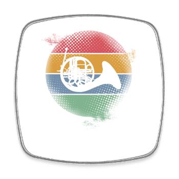 Waldhorn - Viereckiger Kühlschrankmagnet - Weiß - Vorne