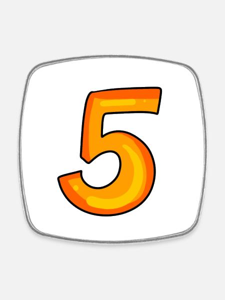 5 - Square fridge magnet - white