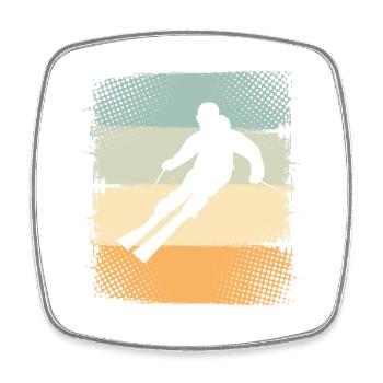 Ski - Square fridge magnet - white - Front